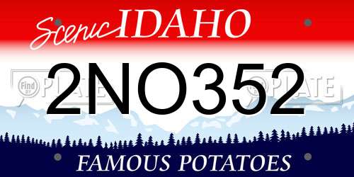 2NO352 Idaho License Plate