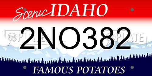 2NO382 Idaho License Plate