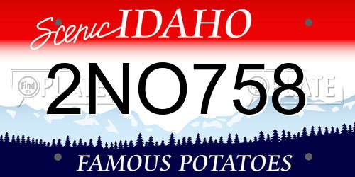 2NO758 Idaho License Plate