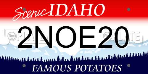 2NOE20 Idaho License Plate
