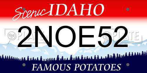 2NOE52 Idaho License Plate