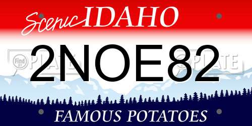 2NOE82 Idaho License Plate