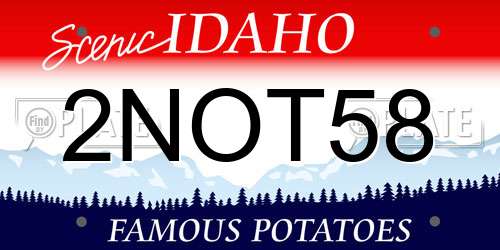 2NOT58 Idaho License Plate