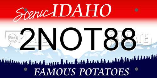 2NOT88 Idaho License Plate