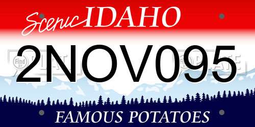 2NOV095 Idaho License Plate