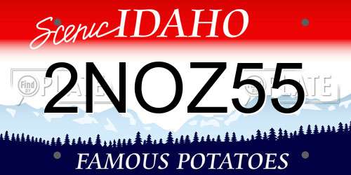 2NOZ55 Idaho License Plate