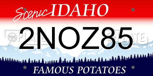 2NOZ85 Idaho License Plate