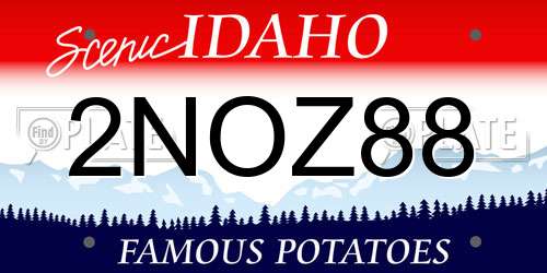 2NOZ88 Idaho License Plate