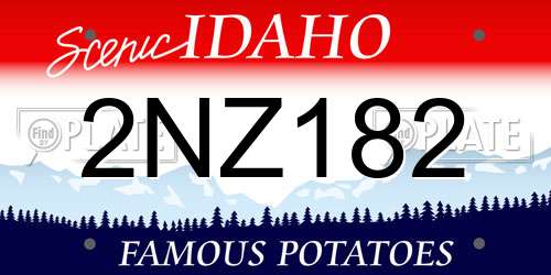 2NZ182 Idaho License Plate