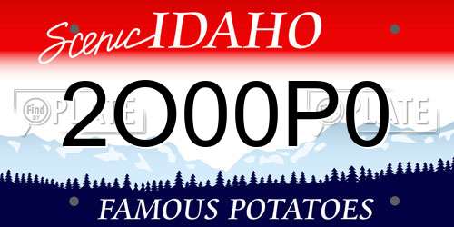 2O00P0 Idaho License Plate