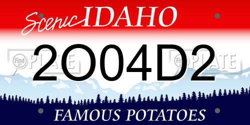 2O04D2 Idaho License Plate