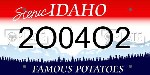 2O04O2 Idaho License Plate