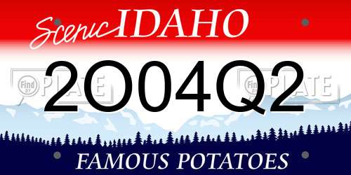 2O04Q2 Idaho License Plate
