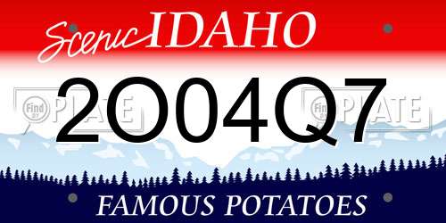 2O04Q7 Idaho License Plate