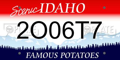 2O06T7 Idaho License Plate