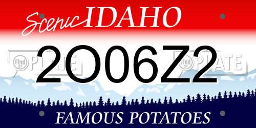 2O06Z2 Idaho License Plate
