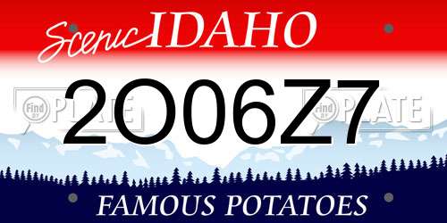 2O06Z7 Idaho License Plate