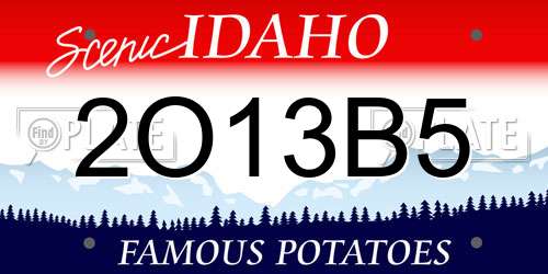 2O13B5 Idaho License Plate