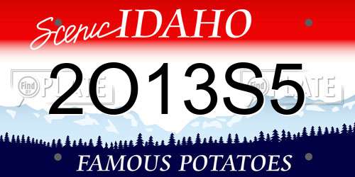 2O13S5 Idaho License Plate