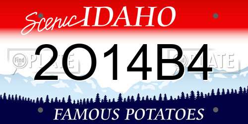 2O14B4 Idaho License Plate