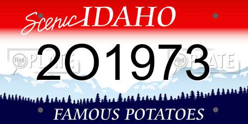 2O1973 Idaho License Plate