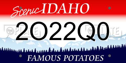 2O22Q0 Idaho License Plate
