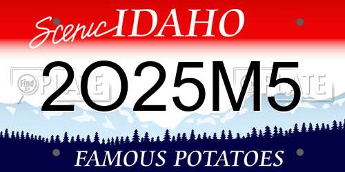 2O25M5 Idaho License Plate