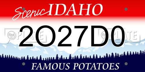 2O27D0 Idaho License Plate