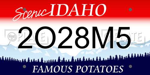 2O28M5 Idaho License Plate