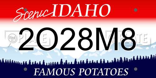 2O28M8 Idaho License Plate