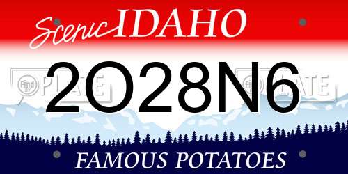 2O28N6 Idaho License Plate