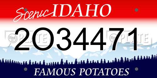 2O34471 Idaho License Plate