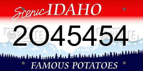 2O45454 Idaho License Plate