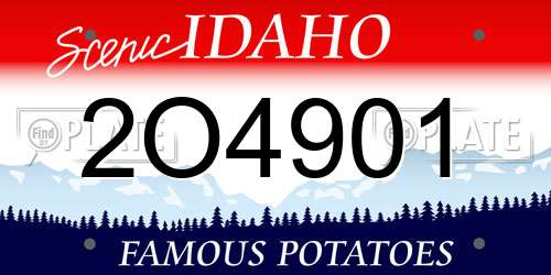 2O4901 Idaho License Plate