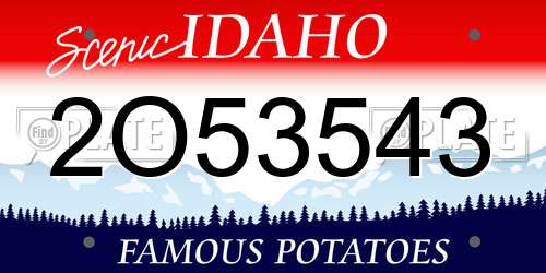 2O53543 Idaho License Plate