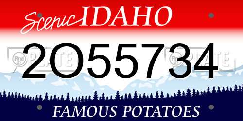 2O55734 Idaho License Plate