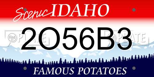 2O56B3 Idaho License Plate