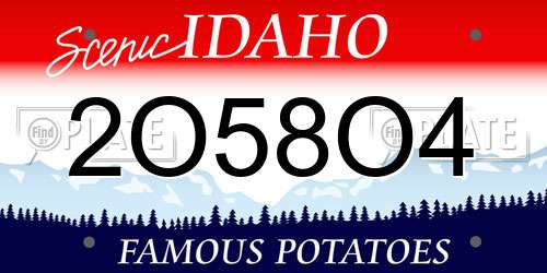 2O58O4 Idaho License Plate