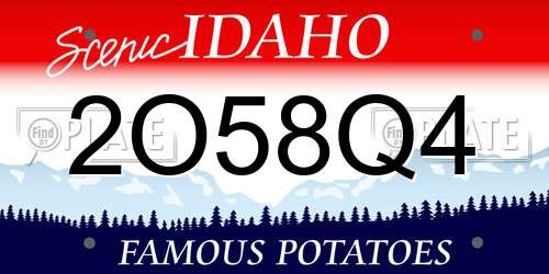 2O58Q4 Idaho License Plate