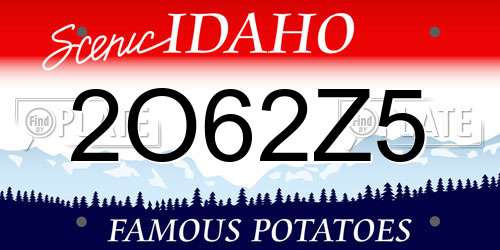 2O62Z5 Idaho License Plate