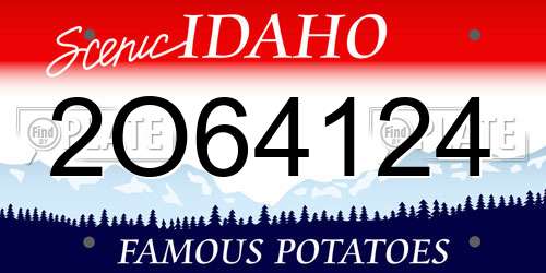 2O64124 Idaho License Plate