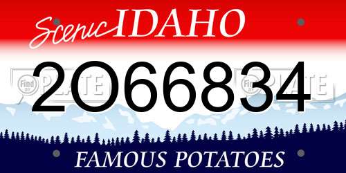 2O66834 Idaho License Plate