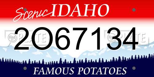 2O67134 Idaho License Plate
