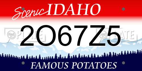 2O67Z5 Idaho License Plate