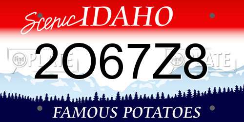 2O67Z8 Idaho License Plate