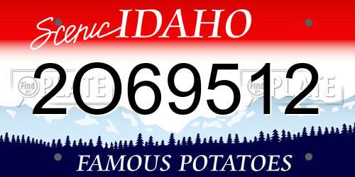 2O69512 Idaho License Plate
