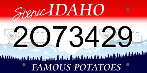 2O73429 Idaho License Plate