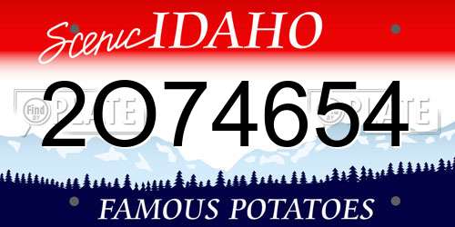 2O74654 Idaho License Plate