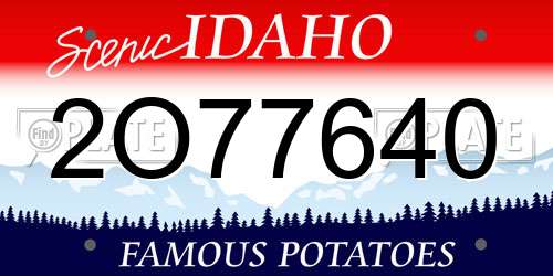 2O77640 Idaho License Plate