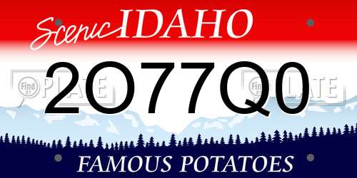 2O77Q0 Idaho License Plate